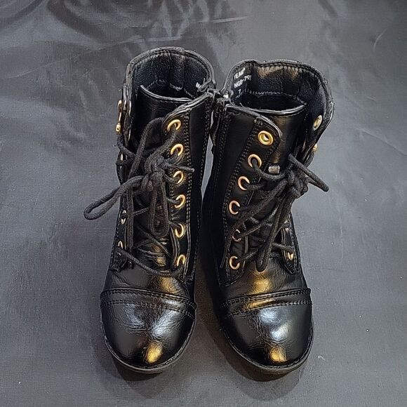 FOREVER LINK MILITARY LACE UP COMBAT BOOT-W-LUG  MATERIAL METAL HARDWARE TODDELE - Picture 3 of 16